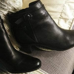 Black leather boots